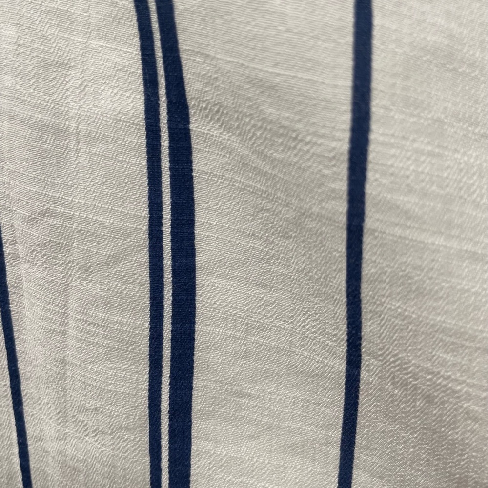 AQUA Helen Owen Striped Flowy High Rise Wide Leg Ankle Pant Blue White Size Med - Picture 6 of 7